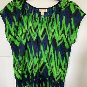 Blue and green summer top